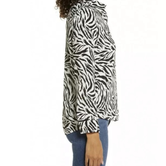 Halogen black and white zebra print blouse - Picture 4 of 7